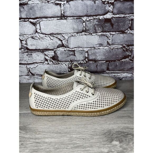 Cole Haan Ivory Leather Perforated Espadrilles Comfort Shoes Women Sz 8.5B US/39 - Picture 3 of 16